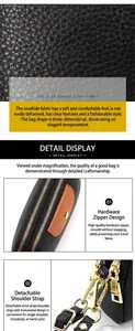Primer plano de la textura del cuero vacuno y la cremallera dorada del bolso