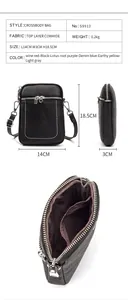 Guida alle taglie e dettagli in pelle per mini borsa a tracolla in vera pelle bovina