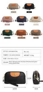 Detalle de la textura de cuero vacuno y 8 opciones de color para el bolso bandolera