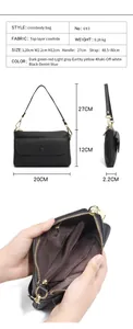 Detailed size and structure guide for this genuine cowhide leather crossbody phone bag
