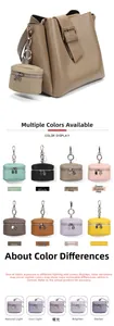 Detail of lychee pattern leather texture on mini crossbody purses in eight diverse colors