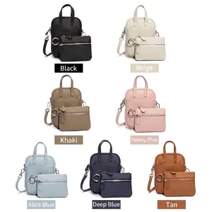 Cowhide leather crossbody bag set in multiple colors with matching coin purse