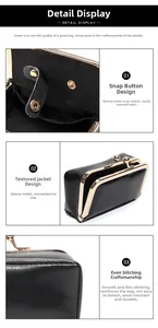 Detail showing the inner snap button and golden metal clasp on this vintage leather mini bag