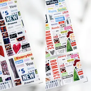 Retro Pop Art Newspaper Collage Nail Art Stickers Typography Magazine Design Thin Self Adhesive Nail Decals For Women DIY Manicure Decoration