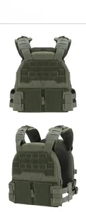 Close-up of Ranger Green tactical vest featuring laser-cut MOLLE and mesh lining