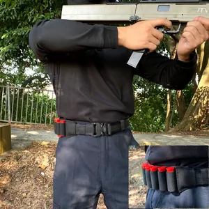 Cintura tattica in nylon con fibbia in metallo e custodia per 6 cartucce