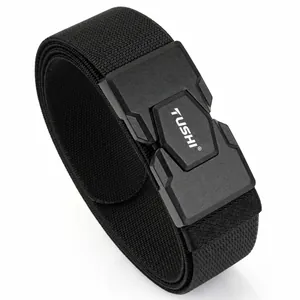 Cinturón Táctico Elástico para Hombre Hebilla Magnética Liberación Rápida Nailon Tejido Ajustable para Exterior y Casual