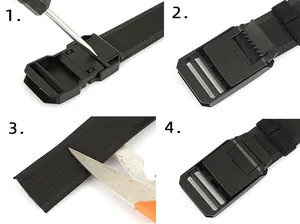 Guía paso a paso para ajustar y cortar la longitud del cinturón táctico de nailon de 3,5 cm