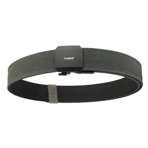 Ceinture Tactique pour Hommes Double Couche en Nylon Épaissi Style Militaire Extérieur Avec Boucle Automatique en Alliage de Zinc Réglable