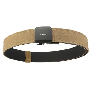 Ceinture tactique en nylon kaki double épaisseur avec boucle automatique noire mate
