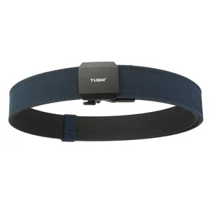 Ceinture tactique en nylon double couche épaissie avec boucle automatique noir mat