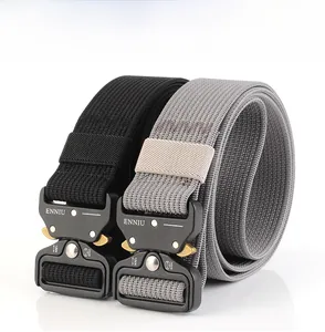 Heavy-duty tactical nylon belt detail with dual alloy buckle 12kN and 24kN strength