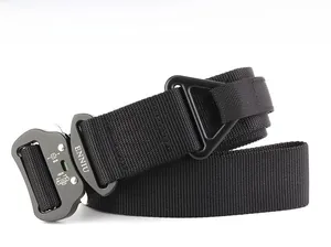 Detail of military tactical belt with 9kN aviation aluminum buckle and quick-dry nylon strap