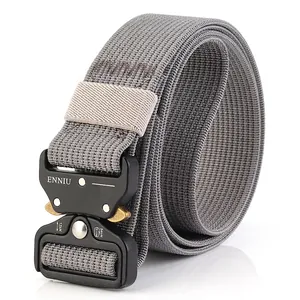 Men Tactical Belt Quick Release Alloy Metal Buckle Heavy Duty Nylon Webbing Waist Strap For Outdoor Hiking Training Casual Wear