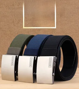 Detailed macro view of heavy-duty nylon belts in army green, navy blue, and black colors