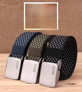 Three outdoor tactical nylon belts with snowflake pattern and matte metal buckles