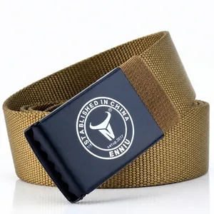 Men's Tactical Nylon Belt With Anti-Allergy POM Plastic Automatic Buckle Durable Outdoor Casual Webbing Waist Strap Gear