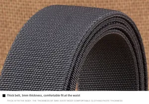 Detail shot of 3mm thick heavy-duty elastic canvas belt showing weave texture