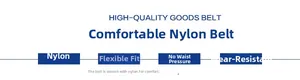 Detail diagram showing durable woven nylon material with high elasticity and wear resistance