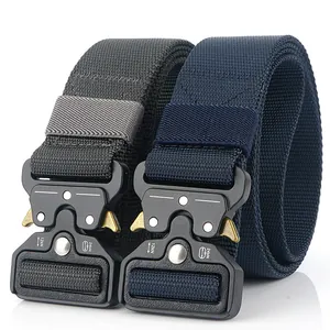 Detail of heavy duty nylon tactical belts with 24KN quick release metal buckles