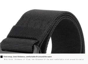 Close-up detail of 3mm thick nylon tactical belt with reinforced weaving pattern