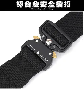 Zinc alloy tactical belt buckle detail showing heavy duty 24kN tensile strength rating