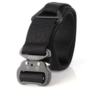 Men Tactical Belt Durable Nylon Webbing Heavy Duty Work Belt With Aluminum Alloy Quick Release Buckle Outdoor Waistband