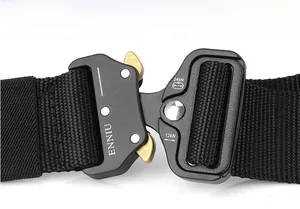 Close-up of quick release tactical buckle with high tensile strength nylon webbing