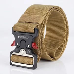 Men Tactical Nylon Belt With Heavy Duty Alloy Quick Release Buckle For Outdoor Training Work Pants Casual Military Waistband