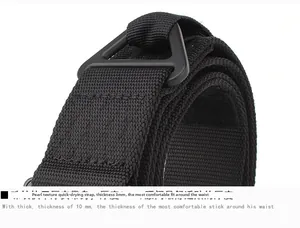 Detail of 3mm thick quick-dry nylon tactical belt with bead texture and triangle hook