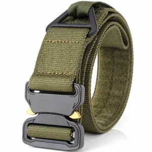 Men's Tactical Belt Quick Release Zinc Alloy Buckle Heavy Duty Nylon Webbing Belt For Outdoor Hiking Training Casual Work Belt