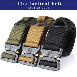 Nylon tactical belts in black khaki and army green with quick release metal buckles