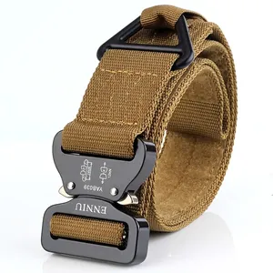 Herren Taktischer Nylongürtel Robust Outdoor Militär Schnellverschluss Aluminiumlegierung Schnalle Mit D-Ring Lässiger Trainingsgürtel