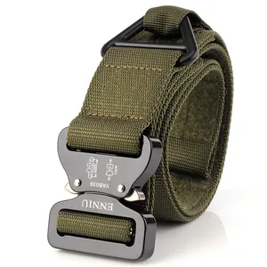 Taktischer Nylon-Gürtel in Olivgrün mit Schnellverschluss-Aluschnalle und D-Ring