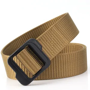 Ceinture tactique en nylon séchage rapide marron coyote avec boucle noire pour homme