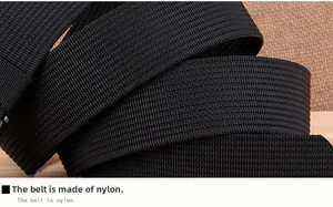 Detail shot of the durable black nylon woven belt with high-density fiber texture