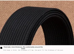 Detail of 3mm thick black woven nylon strap with high-density cross-weave texture