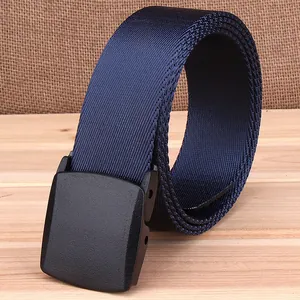 Ceinture Tactique en Nylon Avec Boucle en Plastique Lisse Sans Métal Ceinture en Toile Respirante pour Sport Extérieur Casual Homme Femme