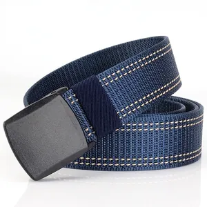 Men's Tactical Nylon Belt With Plastic Buckle Anti-Allergy Metal Free Outdoor Adjustable Thickened Canvas Waist Belt