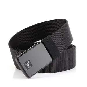 Tactical nylon belt for men with quick release buckle and reflective safety strip