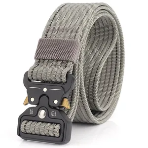 Tactical nylon belt with heavy duty quick release metal cobra buckle for outdoor activities