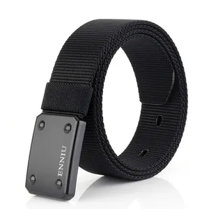 Men Tactical Outdoor Nylon Webbing Belt With Zinc Alloy Quick Release Smooth Buckle Heavy Duty Casual Sports Training Waistband
