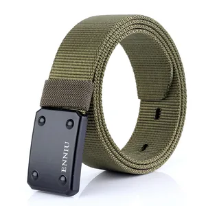 Army green tactical nylon belt with ENNIU quick-release buckle for outdoor training