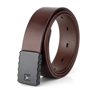 Men Tactical Fast Double Hook Buckle Belt Top Grain Cowhide Leather Belt Casual Business Outdoor Sport Waist Strap