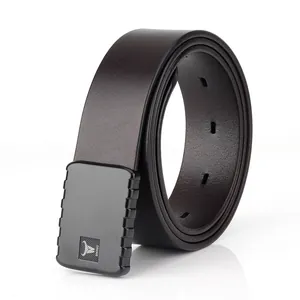 Deep brown top grain leather tactical belt with a black metal double hook buckle