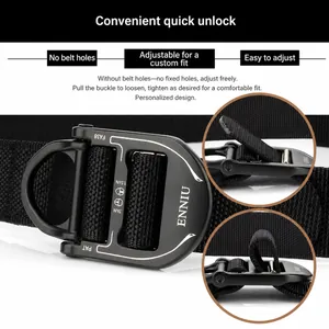 Black tactical quick-dry nylon belt featuring a heavy-duty metal cobra buckle for outdoors