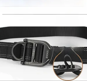 Close-up of alloy buckle with 1.5KN laser engraving and heavy-duty nylon webbing