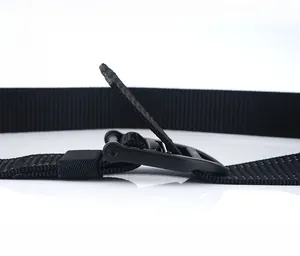 Detailed close-up of quick-release zinc alloy buckle and durable nylon tactical belt