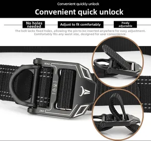 Detail of durable nylon belt buckle with high-visibility reflective strip for night safety