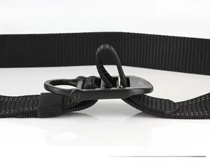 Detailed close-up of tactical nylon belt with quick release alloy buckle and adjustable strap
